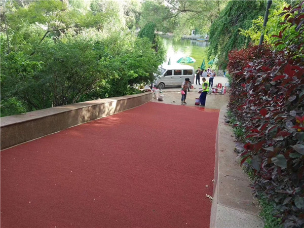 银川彩色路面施工